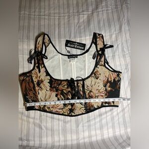 Scarlett Darkness Black Floral Corset-Size 18